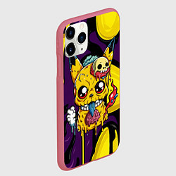 Чехол iPhone 11 Pro матовый Зомби Пикачу и желтые пятна, цвет: 3D-малиновый — фото 2