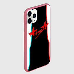 Чехол iPhone 11 Pro матовый Алиса группа рок, цвет: 3D-малиновый — фото 2