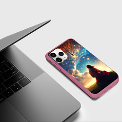 Чехол iPhone 11 Pro матовый Небесный пейзаж - сюрреализм, цвет: 3D-малиновый — фото 2