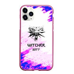 Чехол iPhone 11 Pro матовый The Witcher colors neon, цвет: 3D-малиновый