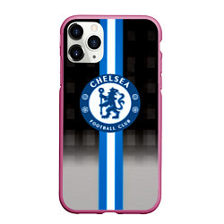 Чехол iPhone 11 Pro матовый Chelsea fc sport geometry, цвет: 3D-малиновый