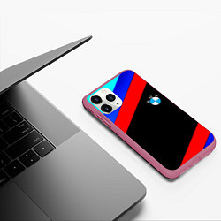 Чехол iPhone 11 Pro матовый BMW line sport, цвет: 3D-малиновый — фото 2