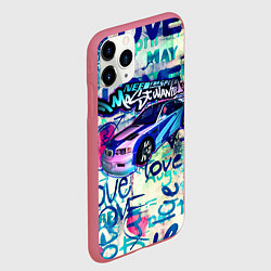 Чехол iPhone 11 Pro матовый NFS Most Wanted graffitti, цвет: 3D-малиновый — фото 2