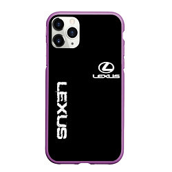 Чехол iPhone 11 Pro матовый Lexus white logo auto, цвет: 3D-фиолетовый