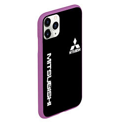 Чехол iPhone 11 Pro матовый Mitsubishi logo white auto, цвет: 3D-фиолетовый — фото 2