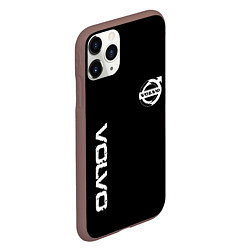 Чехол iPhone 11 Pro матовый Volvo white logo auto, цвет: 3D-коричневый — фото 2