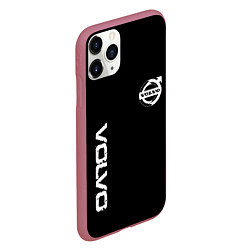 Чехол iPhone 11 Pro матовый Volvo white logo auto, цвет: 3D-малиновый — фото 2