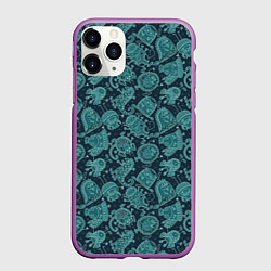 Чехол iPhone 11 Pro матовый Языкатые монстры, цвет: 3D-фиолетовый