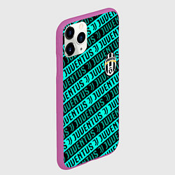 Чехол iPhone 11 Pro матовый Juventus pattern logo steel, цвет: 3D-фиолетовый — фото 2