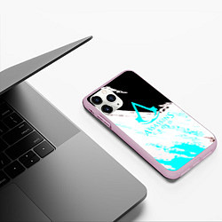 Чехол iPhone 11 Pro матовый Assassins Creed краски текстура, цвет: 3D-розовый — фото 2