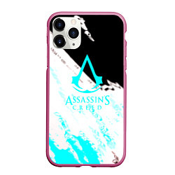 Чехол iPhone 11 Pro матовый Assassins Creed краски текстура, цвет: 3D-малиновый