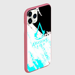 Чехол iPhone 11 Pro матовый Assassins Creed краски текстура, цвет: 3D-малиновый — фото 2