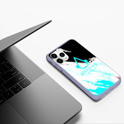 Чехол iPhone 11 Pro матовый Assassins Creed краски текстура, цвет: 3D-светло-сиреневый — фото 2