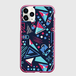 Чехол iPhone 11 Pro матовый Яркий абстрактный узор для спорта, цвет: 3D-малиновый