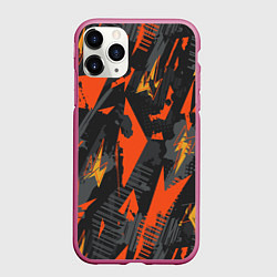 Чехол iPhone 11 Pro матовый Яркий абстрактный узор для спорта, цвет: 3D-малиновый