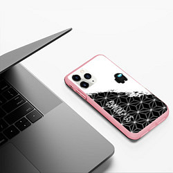 Чехол iPhone 11 Pro матовый Among us mobile game retro, цвет: 3D-баблгам — фото 2