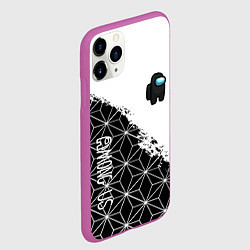 Чехол iPhone 11 Pro матовый Among us mobile game retro, цвет: 3D-фиолетовый — фото 2