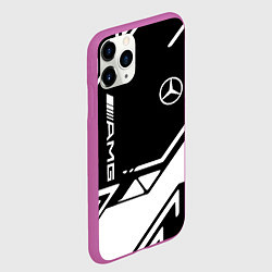 Чехол iPhone 11 Pro матовый Mercedes bens geometry, цвет: 3D-фиолетовый — фото 2