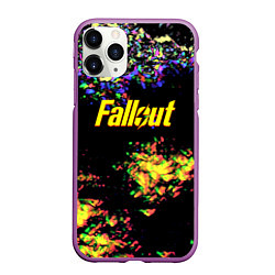 Чехол iPhone 11 Pro матовый Fallout краски, цвет: 3D-фиолетовый