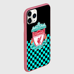 Чехол iPhone 11 Pro матовый Liverpool fc sport клетка, цвет: 3D-малиновый — фото 2