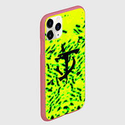 Чехол iPhone 11 Pro матовый Doom кислотный стиль лого, цвет: 3D-малиновый — фото 2