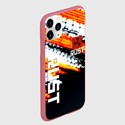 Чехол iPhone 11 Pro матовый RUST краски текстура абстрактная, цвет: 3D-малиновый — фото 2