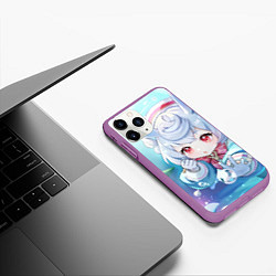 Чехол iPhone 11 Pro матовый Genshin Impact Сиджвин, цвет: 3D-фиолетовый — фото 2