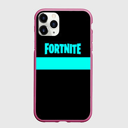 Чехол iPhone 11 Pro матовый Fortnite line, цвет: 3D-малиновый