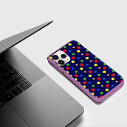 Чехол iPhone 11 Pro матовый Разные фигурки, цвет: 3D-фиолетовый — фото 2