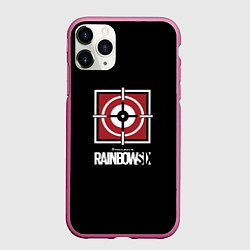 Чехол iPhone 11 Pro матовый Rainbow six action game, цвет: 3D-малиновый
