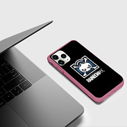 Чехол iPhone 11 Pro матовый Rainbow six шутер гейм стиль, цвет: 3D-малиновый — фото 2