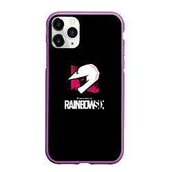 Чехол iPhone 11 Pro матовый Rainbow six шутер гейм стиль, цвет: 3D-фиолетовый