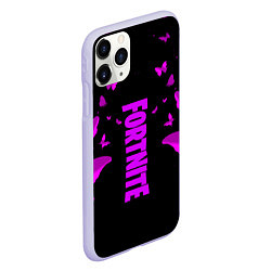 Чехол iPhone 11 Pro матовый Fortnite buterfly neon, цвет: 3D-светло-сиреневый — фото 2