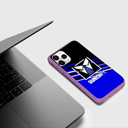 Чехол iPhone 11 Pro матовый Rainbow six geometry steel, цвет: 3D-фиолетовый — фото 2