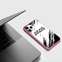 Чехол iPhone 11 Pro матовый Dead space чёрные краски, цвет: 3D-малиновый — фото 2
