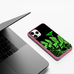 Чехол iPhone 11 Pro матовый The Last of Us acid logo, цвет: 3D-малиновый — фото 2