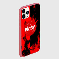 Чехол iPhone 11 Pro матовый NASA красный огонь, цвет: 3D-малиновый — фото 2