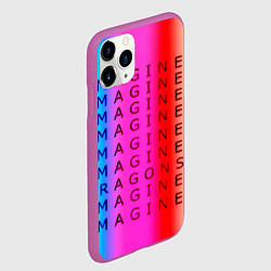 Чехол iPhone 11 Pro матовый Imagine Dragons neon rock, цвет: 3D-фиолетовый — фото 2