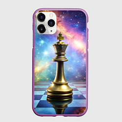 Чехол iPhone 11 Pro матовый Золотой король - шахматы, цвет: 3D-фиолетовый