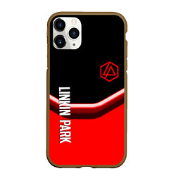 Чехол iPhone 11 Pro матовый Linkin park geometry line steel, цвет: 3D-коричневый