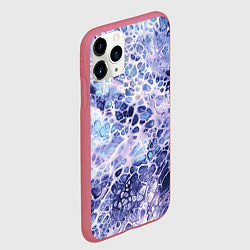 Чехол iPhone 11 Pro матовый Абстракция текстура воды и мрамора, цвет: 3D-малиновый — фото 2