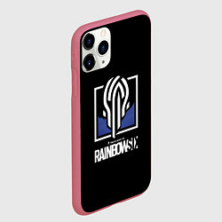 Чехол iPhone 11 Pro матовый Rainbow six siege logo, цвет: 3D-малиновый — фото 2