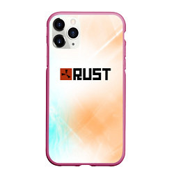 Чехол iPhone 11 Pro матовый RUST gradient, цвет: 3D-малиновый