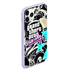 Чехол iPhone 11 Pro матовый GTA vice city grafiti, цвет: 3D-светло-сиреневый — фото 2