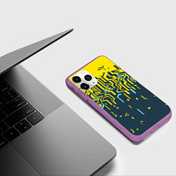 Чехол iPhone 11 Pro матовый Яркий абстрактный геометрический рисунок для спорт, цвет: 3D-фиолетовый — фото 2