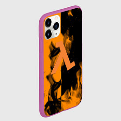 Чехол iPhone 11 Pro матовый Half life fire orange, цвет: 3D-фиолетовый — фото 2