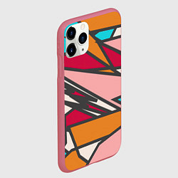 Чехол iPhone 11 Pro матовый Забавная геометрия, цвет: 3D-малиновый — фото 2