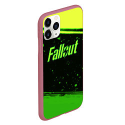 Чехол iPhone 11 Pro матовый Fallout toxic line, цвет: 3D-малиновый — фото 2