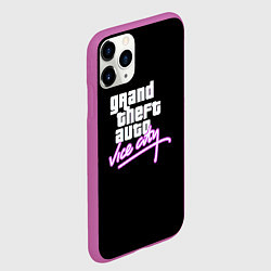 Чехол iPhone 11 Pro матовый GTA vice city logo, цвет: 3D-фиолетовый — фото 2