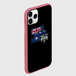 Чехол iPhone 11 Pro матовый GTA 5 London, цвет: 3D-малиновый — фото 2